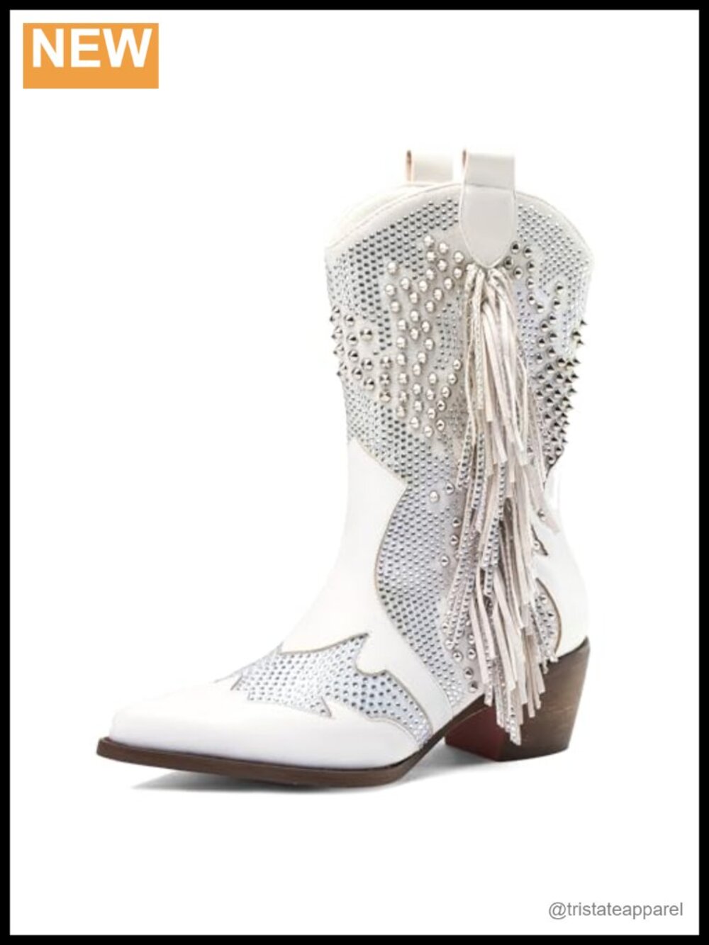 Sparkly Rhinestone Cowboy Boots for Women, Pointed Toe Western Ankle Boots with